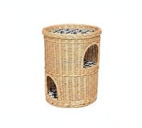 FytStycale Couchage Grotte Tressé Effet Rafraîchissant pour Chats, Naturel, Très Grand 48x59 Cm avec Coussin