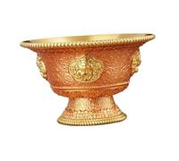 FytStycale Coupe de culte, bol d'offrande d'eau bouddhiste tibétain, bol de prière d'eau bénite laiton décoratif, or