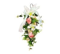 FytStycale Couronne Artificielle en Forme de Larme, Idéale pour La Décoration Murale Printanière et Estivale Lors des Fêtes.