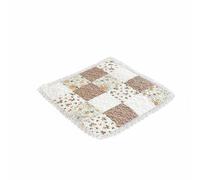 FytStycale Coussin de Siège en Coton Coussin de Chaise Galette de Chaise Housse de Siège Oreiller d'Assise avec Garnissage Polyester Respirant Patchwork, Marron, 50 50cm