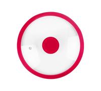 FytStycale Couvercle de casserole Couvercle supérieur en verre Couvercles Couvercles supérieurs Bord en silicone Couvercle de casserole trempé résistant à la, Rouge, 33cm