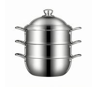 FytStycale Cuit-Vapeur 3 Étages Acier Inoxydable Casserole Vapeur Induction Grande Capacité Couscoussier Inox
