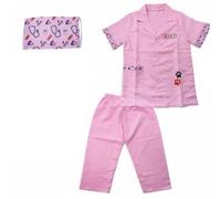 FytStycale Déguisement Vétérinaire Enfant Costume de Jeu de Rôle Médecin Uniforme Préfet Poches Décorées Matière Confortable Prévu pour Fête Halloween Scolaire Maison, Rose Vétérinaire