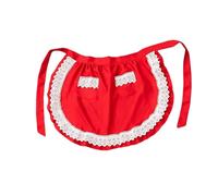 FytStycale Demi-tablier Tablier de Taille Uniforme de Café Blouse Rétro Coupe Courte Pratique avec Poches de Rangement pour Le Service En Restaurant et Pâtisseri, Rouge