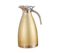 FytStycale Distributeur de Boissons Isotherme 2 L, Construction Robuste en Acier Inoxydable, Carafe à Café avec Double Paroi, Design Large Ouverture et Poignée Confort, Parfaite pour Café, Thé, Doré
