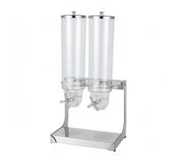 FytStycale Distributeur de Céréales Machine Distributeur Réservoir Conteneur en Acier Inoxydable Poli avec Contenants Transparents, Distributeur De Céréales À Double Tête De 7 L