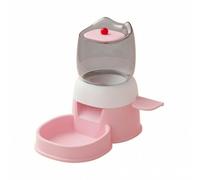 FytStycale Distributeur de Nourriture pour Animaux Chat Chien Kibble Réservoir Transparent Bol Intégré Poussoir Latéral Plastique Solide Base Large Convient aux, Rose Pêche