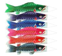 FytStycale Drapeaux Décoratifs en Forme de Carpe Colorée, Lot de 6, Manche à Air Carpe Japonaise, Banderole, 50CM