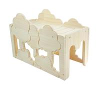 FytStycale en Bois Cachette Château Lit Escalade Refuge Robuste Ventilé pour Hamster Accessoires pour Maison d'animaux Adaptés aux Lapins Cochons, Style I