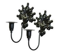 FytStycale Ensemble de 2 Appliques Murales Rustiques pour Bougies, Idéales pour Un Couloir Ou Une Fête D'anniversaire, Noir