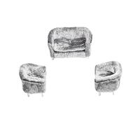 FytStycale Ensemble de 3 Accoudoirs de Canapé Miniatures pour Maison de Poupée, Kit pour Maison de Poupée | Canapé Miniature à L'échelle 1:25, Cadeau D'a, Gris