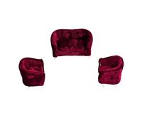 FytStycale Ensemble de 3 Accoudoirs de Canapé Miniatures pour Maison de Poupée, Kit pour Maison de Poupée | Canapé Miniature à L'échelle 1:25, Cadeau D'a, Rouge
