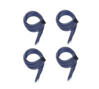 FytStycale Ensemble de 4 Perruques à Oreilles Pendantes, Perruques En Cheveux Humains Lisses et Colorés, Postiche pour Tous Les Jours, Perruques Longues et Lisse, bleu profond