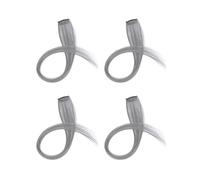 FytStycale Ensemble de 4 Perruques à Oreilles Pendantes, Perruques En Cheveux Humains Lisses et Colorés, Postiche pour Tous Les Jours, Perruques Longues et Lisse, gris