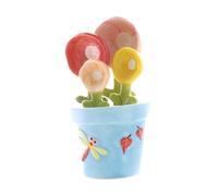 FytStycale Ensemble de 4 Tasses à Mesurer En Céramique et Ustensiles de Cuisine avec Support Décoratif pour Bureau, Bleu