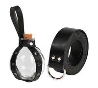 FytStycale Ensemble de Costume En Cuir PU avec Rivets, Comprenant Une Jupe, Une Bouteille de Potion En Liège, Une Ceinture de Randonnée et Une Bouteille E, anneaux noirs