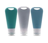 FytStycale Ensemble de Flacons de En Silicone, Contenants pour Liquides, Tubes de 90 Ml, Rechargeables, Flexibles et Résistants, pour Shampoing et après-s, 3 pièces