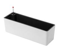 FytStycale Ensemble de Jardinières Rectangulaires, Pot Décoratif, Jardinière à Arrosage Automatique avec Indicateur de Niveau d'eau, Double Compartiment, en, Blanc
