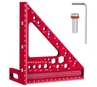 FytStycale Équerre D'onglet 3D Anodisé Équerre Multi-Angles Haute Précision Règle de Mesure 45 90 Degrés pour Bricoleurs, Rouge