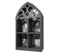 FytStycale Étagère Flottante pour Les Trésors, Support pour Les Pierres et Les Huiles, Grille Noire 4