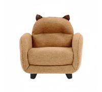 FytStycale Fauteuil Miniature Animal Tissu Doux Mini Fauteuil 1 Place Fait Main Meuble de Maison de Poupée pour Enfants, Diorama, Marron Clair