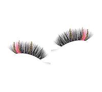 FytStycale Faux Cils, Faux Cils Faits Main Magnifiques, Volume 3D, Cils Volumineux pour Un Maquillage Parfait pour Le Nouvel An, La Saint-Valentin Ou Un Costume, Rose clair 24mm