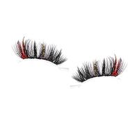 FytStycale Faux Cils, Faux Cils Faits Main Magnifiques, Volume 3D, Cils Volumineux pour Un Maquillage Parfait pour Le Nouvel An, La Saint-Valentin Ou Un Costume, Rouge 25mm