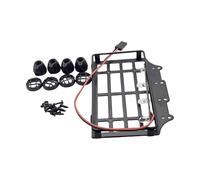 FytStycale Galerie de Toit, Accessoires pour Voiture RC avec éclairage, Léger, Pièces de Rechange En Métal pour Crawler RC 1/12 à Monter Soi-même, Lumière Ronde