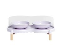 FytStycale Gamelles surélevées pour Chat Mangeoire Double Plat d'alimentation Bol pour Croquettes avec Déflecteur D'Éclaboussures Adapté pour L'Alimentation Fac, Violet