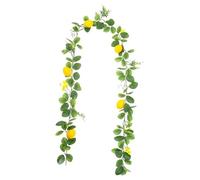 FytStycale Guirlande Citron Artificielle avec Vigne Faux Fruits Couronne Fleurs Suspendues en Soie et PPC Conçue pour Décoration Arrière-plan de Noël Bar, Style F