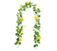 FytStycale Guirlande Citron Artificielle avec Vigne Faux Fruits Couronne Fleurs Suspendues en Soie et PPC Conçue pour Décoration Arrière-plan de Noël Bar, Style E
