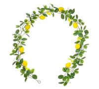 FytStycale Guirlande Citron Artificielle avec Vigne Faux Fruits Couronne Fleurs Suspendues en Soie et PPC Conçue pour Décoration Arrière-plan de Noël Bar, Style B