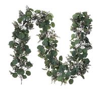 FytStycale Guirlande de Vigne Synthétique Guirlande Feuillage Densé Guirlande Eucalyptus Guirlande Boxwood Tige Souple en Plastique et Fil de Fer Ambiance, 2.0M Vine-a
