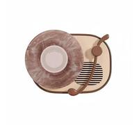 FytStycale Haut-Parleur Bluetooth Style Tourne-Disque Lumière D'Ambiance Chaude Haut-Parleur Phonographe Décoratif Son Immersif 360° Accessoire Électronique, Marron