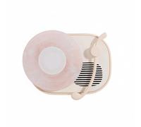 FytStycale Haut-Parleur Bluetooth Style Tourne-Disque Lumière D'Ambiance Chaude Haut-Parleur Phonographe Décoratif Son Immersif 360° Accessoire Électronique, Rose