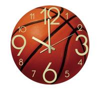 FytStycale Horloge Murale de Basket-Ball Phosphorescente et Silencieuse pour Chambre d'enfant, Bureau Ou Chambre à Coucher