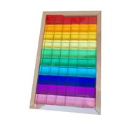 FytStycale Jeu de Construction de Cubes Empilables avec Boîte de Rangement en Bois - Cubes en Acrylique pour Enfants pour et Le