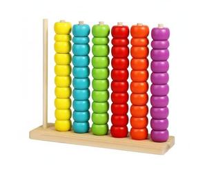FytStycale Jeu D'empilage de Perles en Bois Éducatif Boulier en Bois pour Enfants, Moyen 0.72