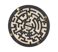 FytStycale Jeu Labyrinthe Bois Jeu de Plateau Labyrinthe à Main Puzzle Éducatif Planche de Jeu Double Face pour Amélioration de la Patience, Rond