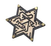 FytStycale Jeu Labyrinthe Bois Jeu de Plateau Labyrinthe à Main Puzzle Éducatif Planche de Jeu Double Face pour Amélioration de la Patience, Hexagone