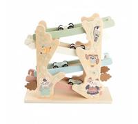 FytStycale Jouet Course à Rampe Multicouche Angles Lisses Rampe Course en Bois sans Petites Pièces Jeu scente Voitures pour Enfants, Tout-Petits