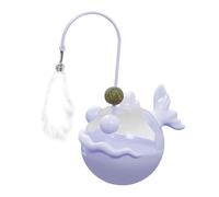 FytStycale Jouet Interactif pour Chat, Distributeur de Croquettes Anti-glouton, Bâtonnet à Mâcher, Canne à Pêche, Jouet d'alimentation, Gamelle pour Chats D&, Violet