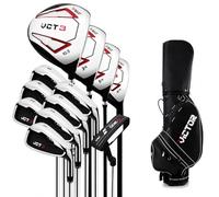 FytStycale Kit Complet Homme Droitier, Sac Trépied Léger Noir Rouge, pour Débutant, Alliage d'Aluminium & Zinc, Set 12 Clubs Sport Champion po