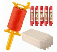 FytStycale Kit Cordeau Maçon Tressé Cordeau Maçon avec Enrouleur Rembobinage Rapide Outil pour Maçons, Jardiniers, Chantier