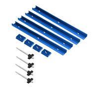 FytStycale Kit de Boutons, Gabarit de Rail D'onglet à Rainure En T, établi Universel pour Le Travail Du Bois, Pente et Outils Multifonctionnels et Robustes, Bleu