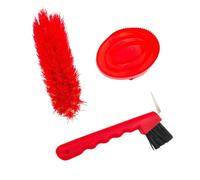 FytStycale Kit de pour Chevaux 3X Comprenant -Pieds, Brosse, étrille, Ensemble de Brosses pour Chevaux, Idéal pour Les Propriétaires de Chevaux Début, Rouge