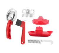 FytStycale Kit de pour Chevaux 6 Pièces, Comprenant Brosses, Cure-Pieds, étrille, Accessoires de et Outils de Nettoyage pour Les Chemins de Bride