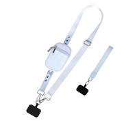 FytStycale Lanière de Téléphone Multifonctionnelle avec Pochette, Bandoulière Universelle Portable, Dragonne Créative en Nylon Réglable avec W, Bleu Clair