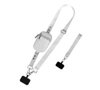 FytStycale Lanière de Téléphone Multifonctionnelle avec Pochette, Bandoulière Universelle Portable, Dragonne Créative en Nylon Réglable avec W, Gris