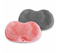 FytStycale Lave-Pieds de Douche Masseur et Exfoliant Antidérapant pour Personnes Âgées, Femmes Enceintes, Rose+Gris Clair